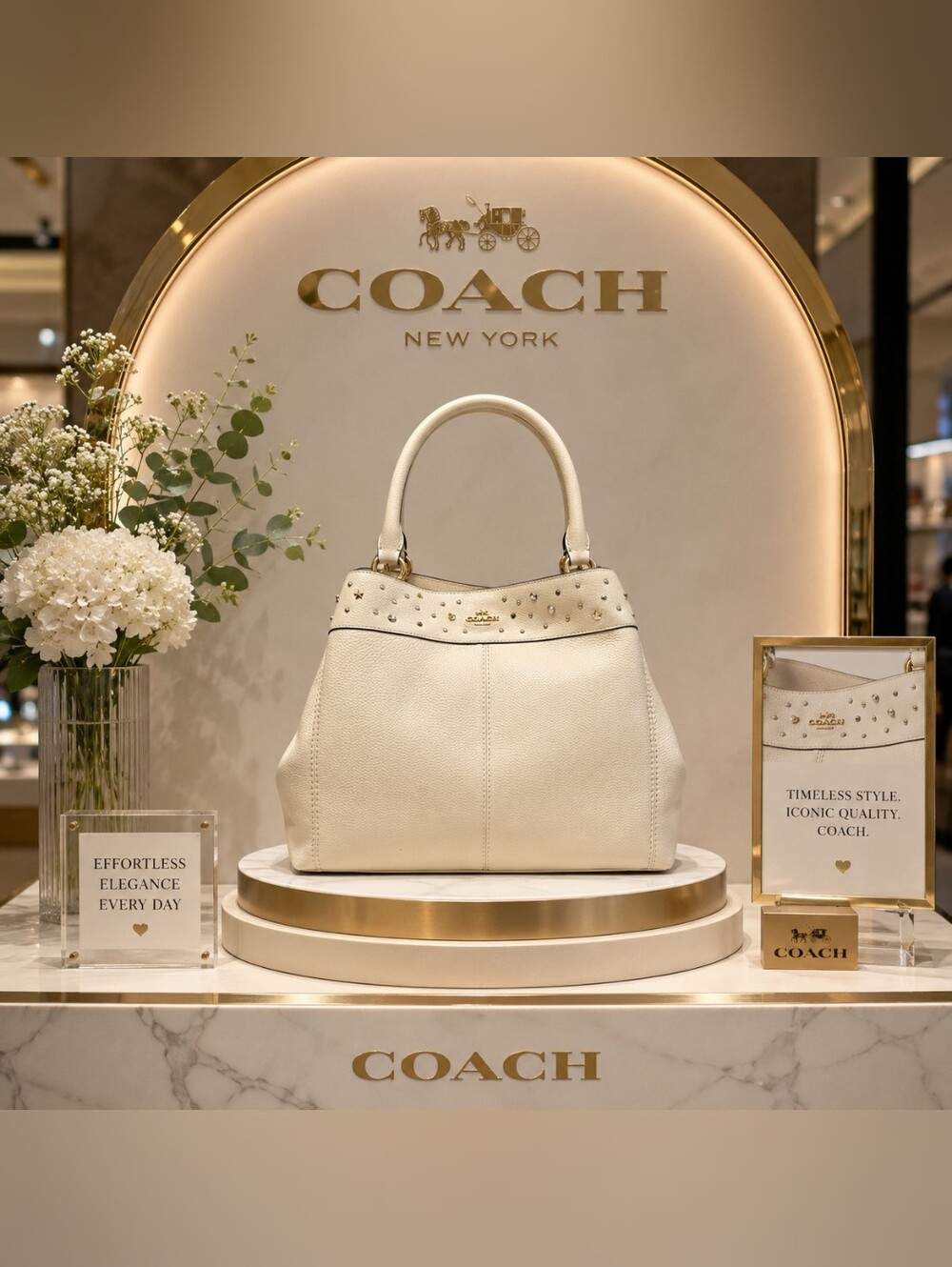 Coach Star Studded Lexy Shoulder Bag – Chalk – NWT